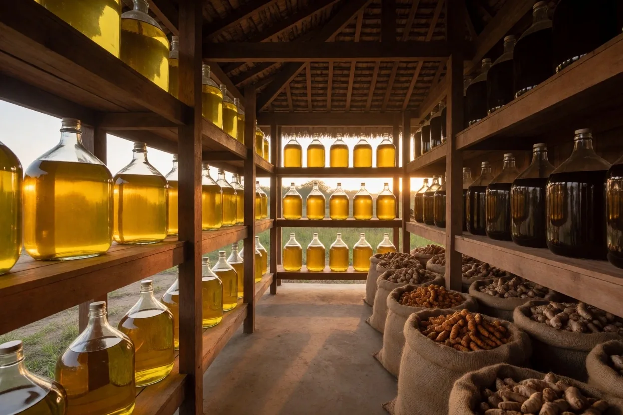 SehatPria timber preparation room at dusk