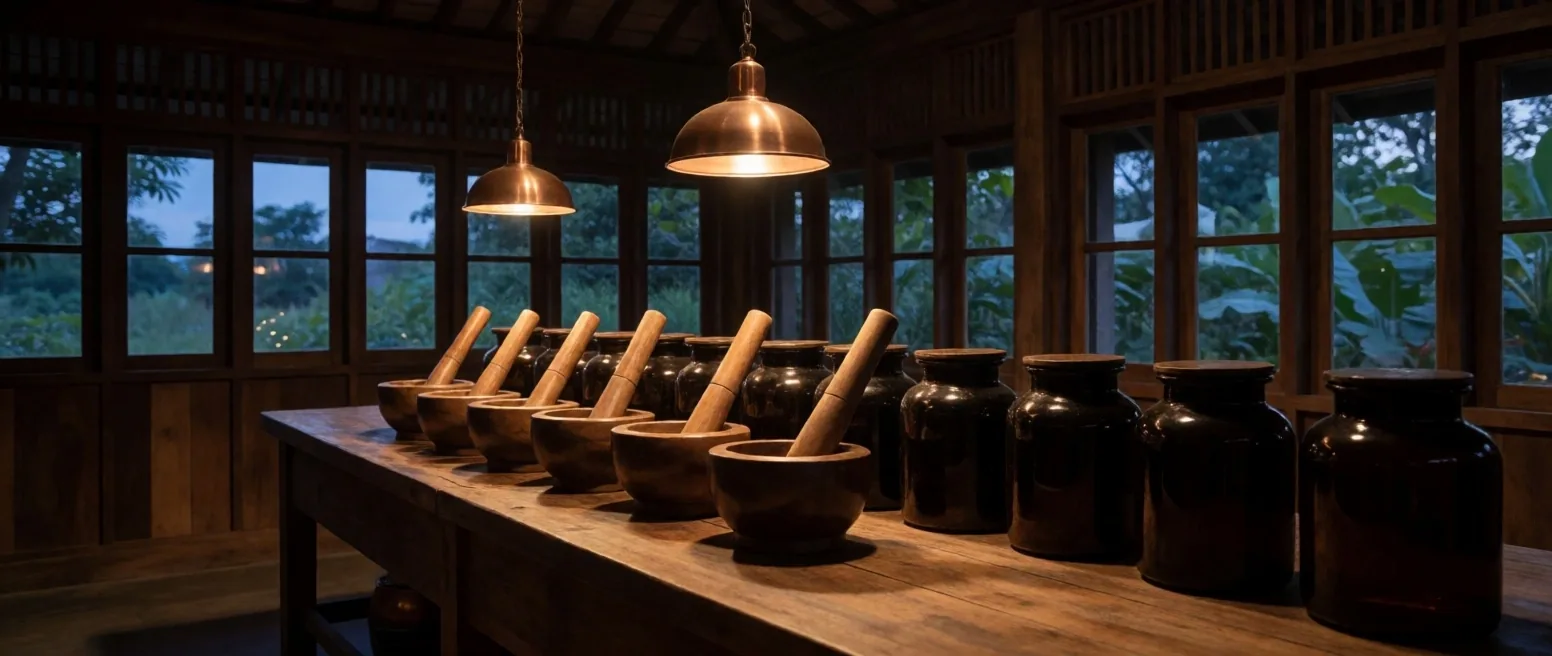 SehatPria preparation bench at dusk